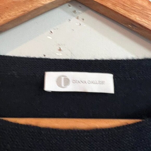 Diana Gallesi Cashmere Pullover Sweater Navy Blue Embellished Medium M - Picture 5 of 5